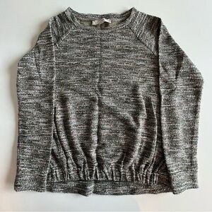 Ann Taylor LOFT EUC Rainbow Boucle Gathered Hem Top, Size XS